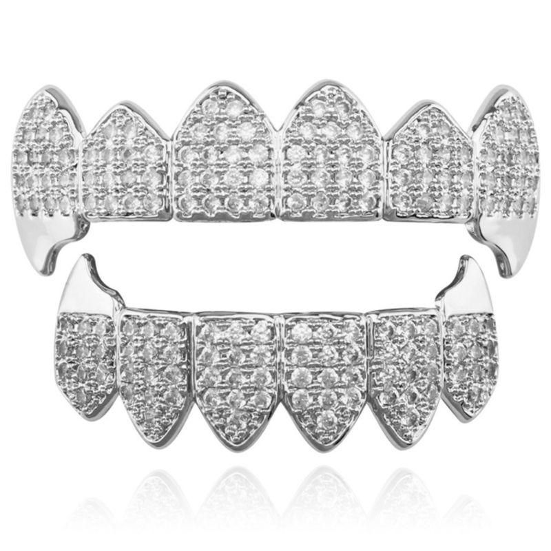 Silver Plated Top & Bottom Mouth Teeth Grills High Quality Silver