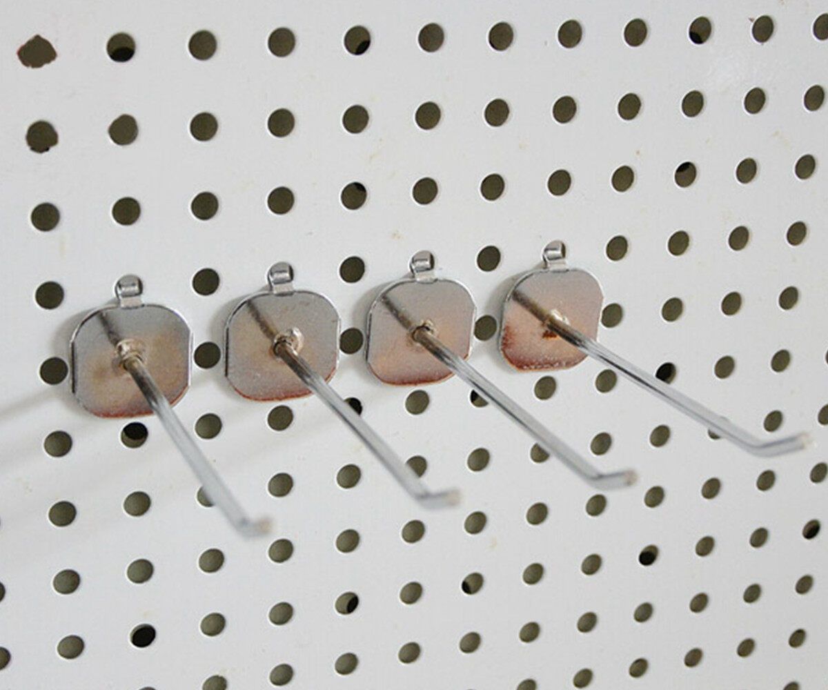 25x 2" Single Pegboard Slatwall Hooks Display Shop Prong Hanger Plate