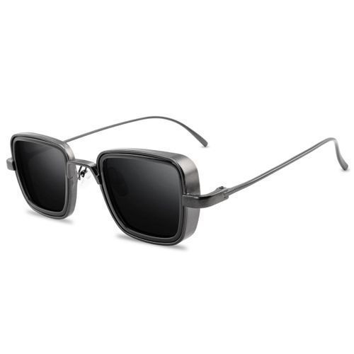 New Indian Fitted Explosion Sunglasses Men Retro Thick Edge Metal Frame Trend(No Pouch)