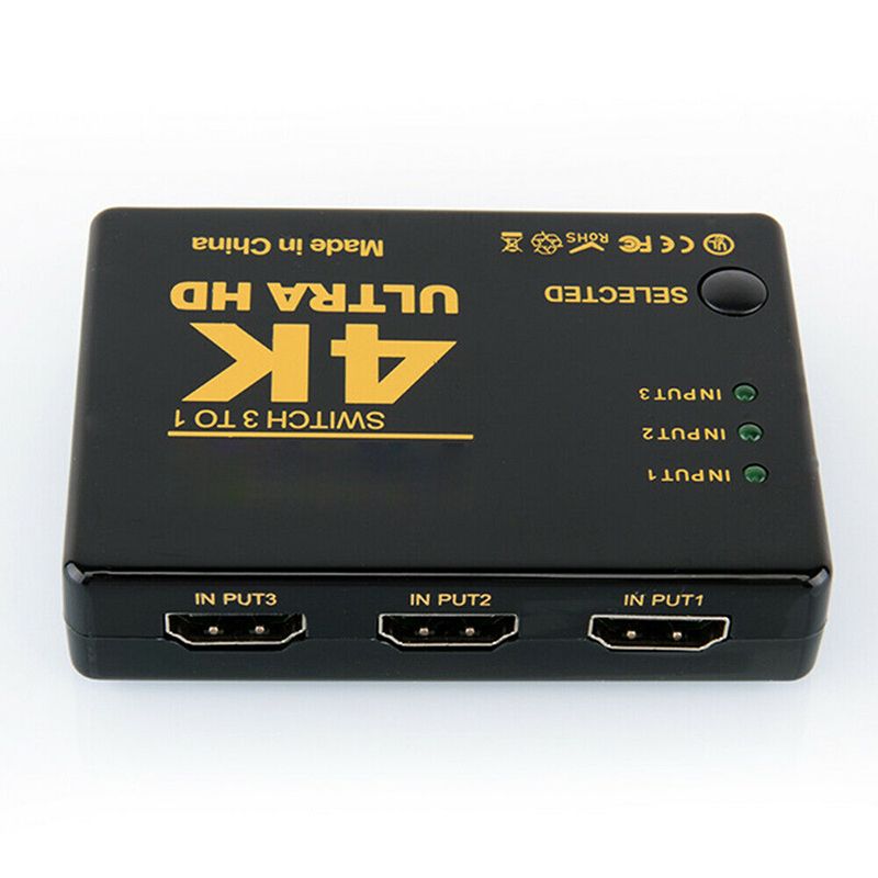 Splitter Switch Switcher Hub Box Adapter HDTV Ultra HD 4K 60Hz