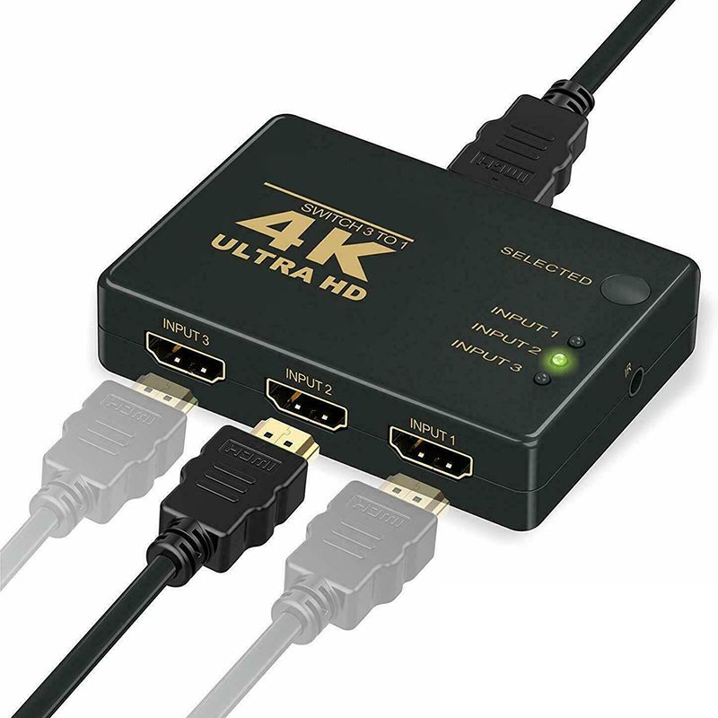 Splitter Switch Switcher Hub Box Adapter HDTV Ultra HD 4K 60Hz