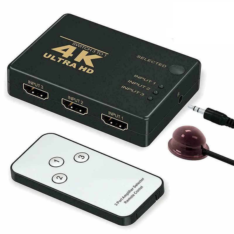 Splitter Switch Switcher Hub Box Adapter HDTV Ultra HD 4K 60Hz