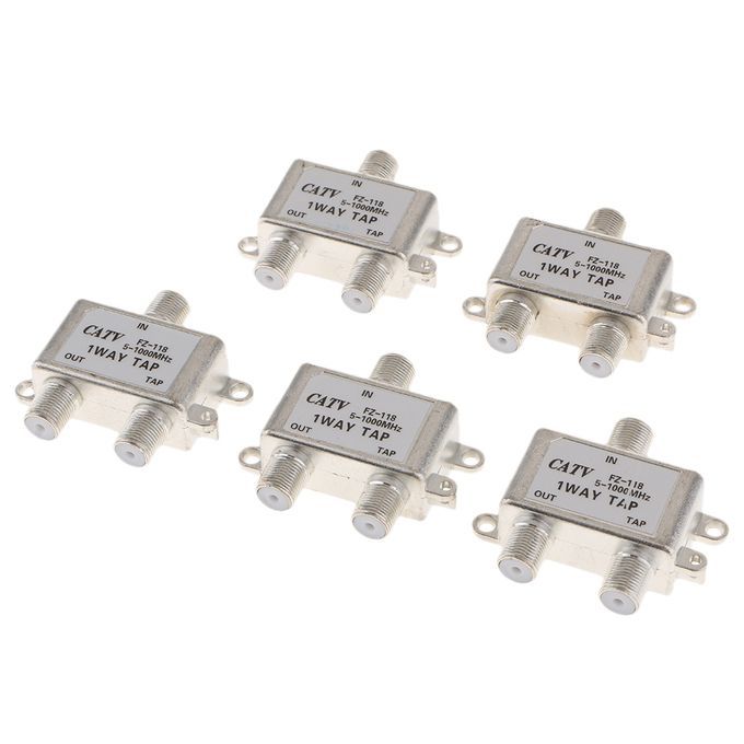 Universal 5Pcs 2Way TV Cable Coax Coaxial Splitter For Video VCR RF