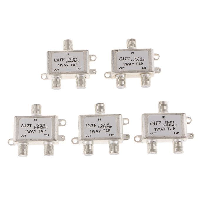 Universal 5Pcs 2Way TV Cable Coax Coaxial Splitter For Video VCR RF