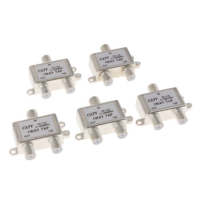 Universal 5Pcs 2Way TV Cable Coax Coaxial Splitter For Video VCR RF