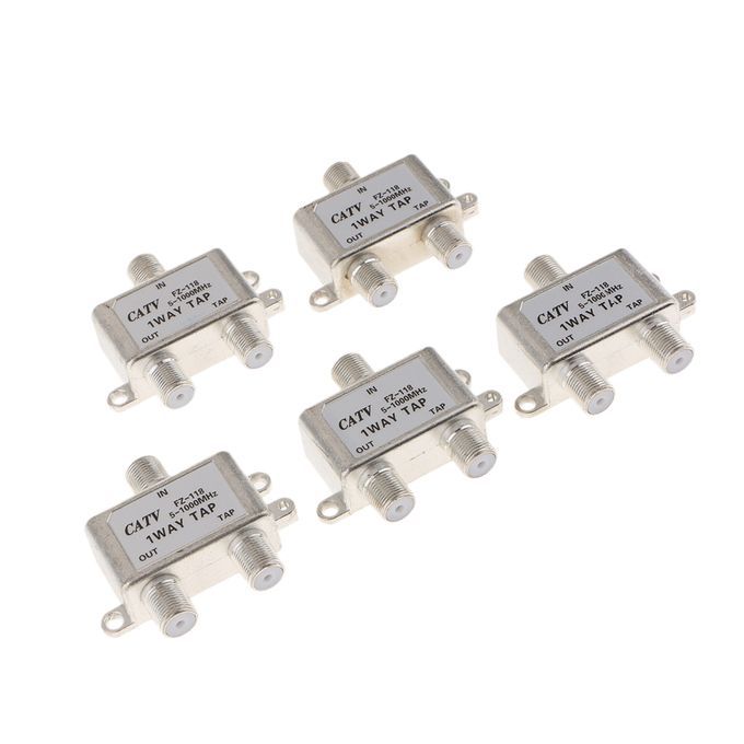 Universal 5Pcs 2Way TV Cable Coax Coaxial Splitter For Video VCR RF
