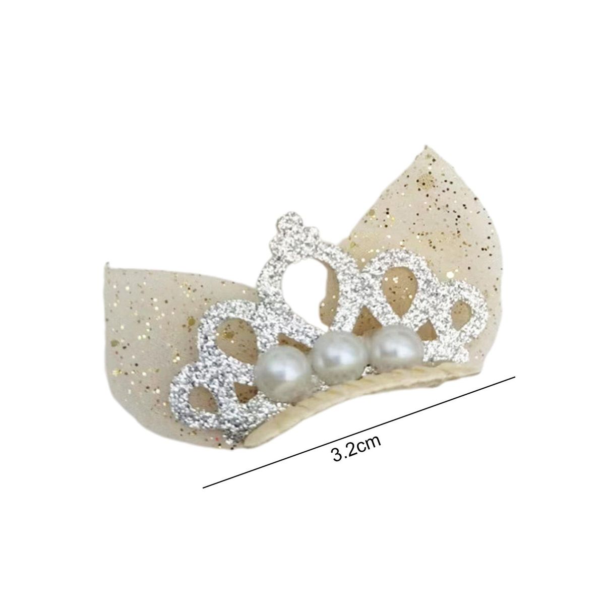 Dog Hair Clip Cute Pet Dogs Crown Shape Hair Pins Beige