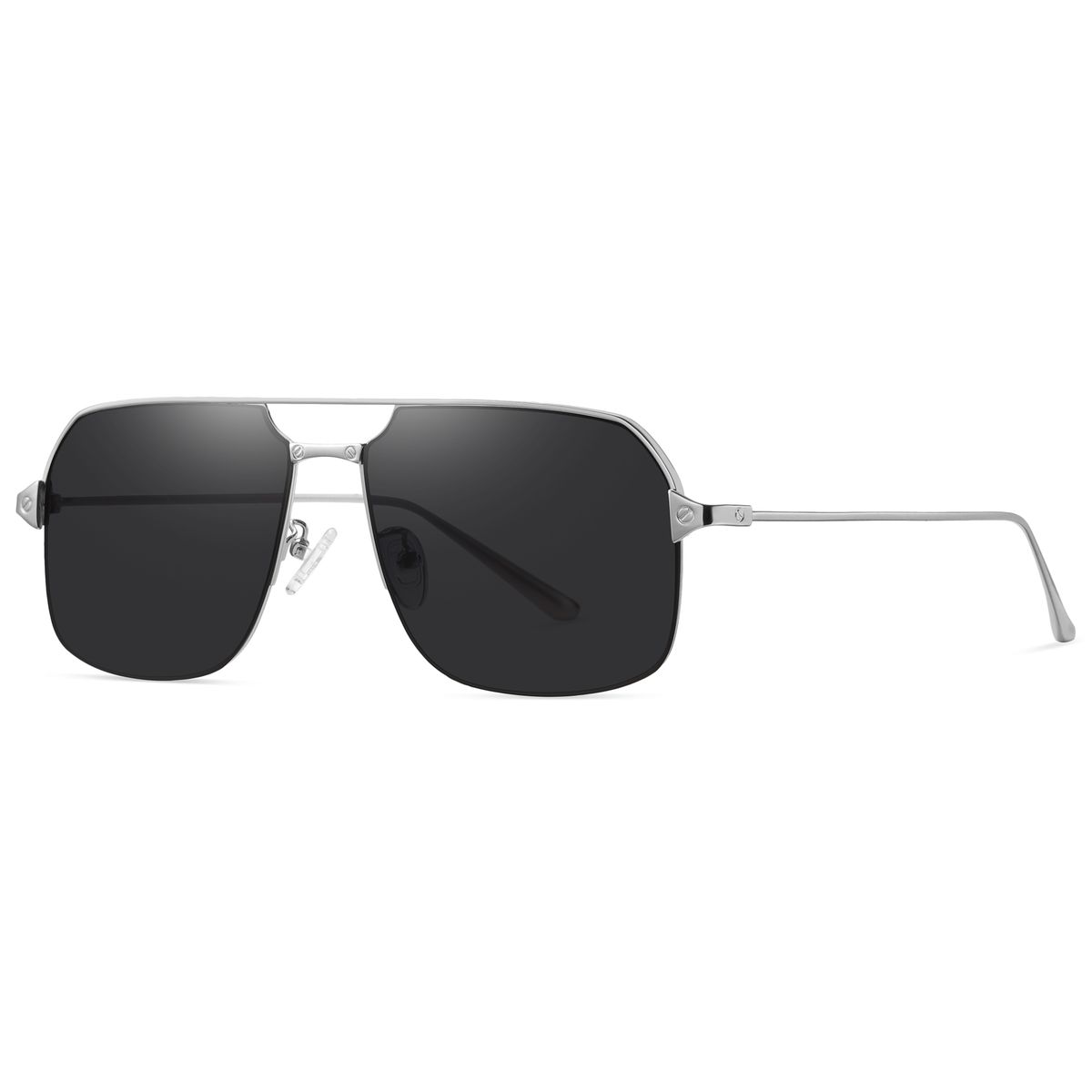 Men's Polarized Aviator Sunglasses Square Metal Frame Shades
