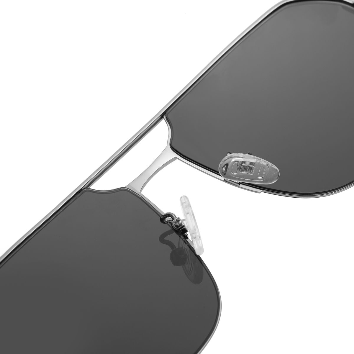 Men's Polarized Aviator Sunglasses Square Metal Frame Shades