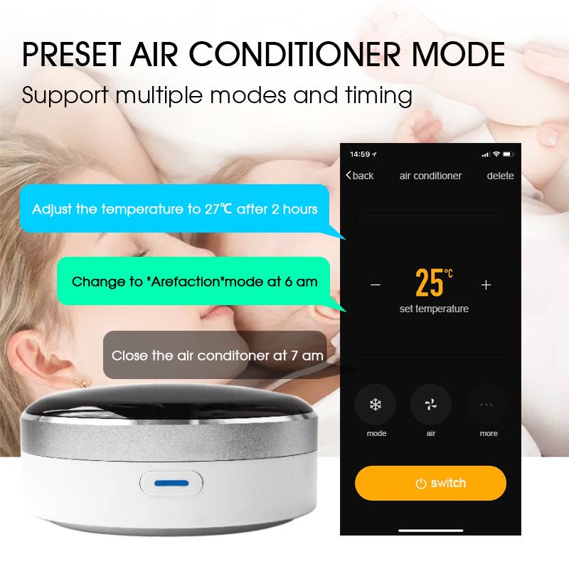 Tuya App Universal IR Smart Remote Controller WiFi+Infrared Home Control Hub 360 Degrees For Google Assistant Alexa Siri