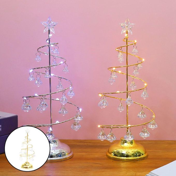 Christmas Tree Light Free Standing Night Light Wrought  For Gold M