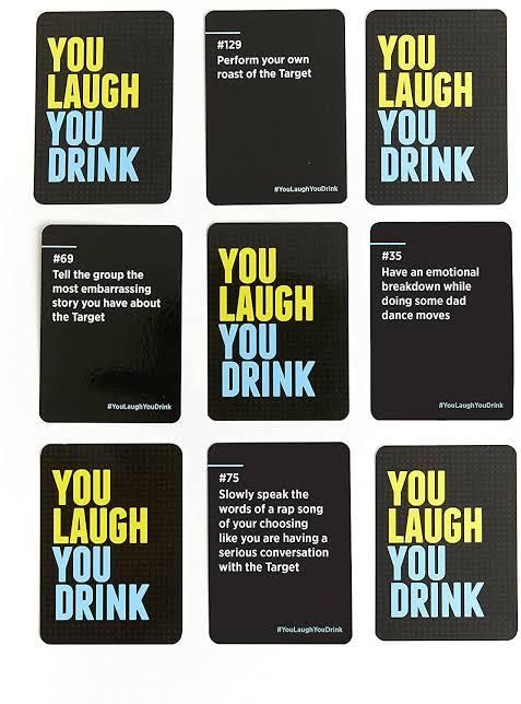 Lovely Games Hangouts Drinking Game Card