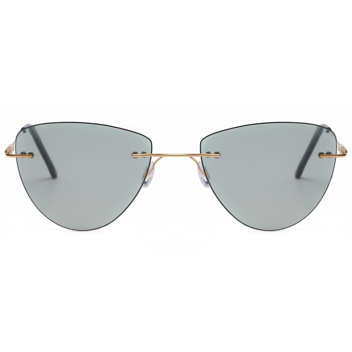 Rimless Photochromic Sunglasses Triangle Slim Metal Frame