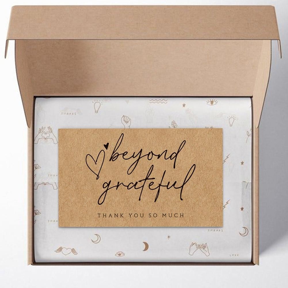 120 Pcs Exquisite Kraft Paper Thank You Cards ,for Small