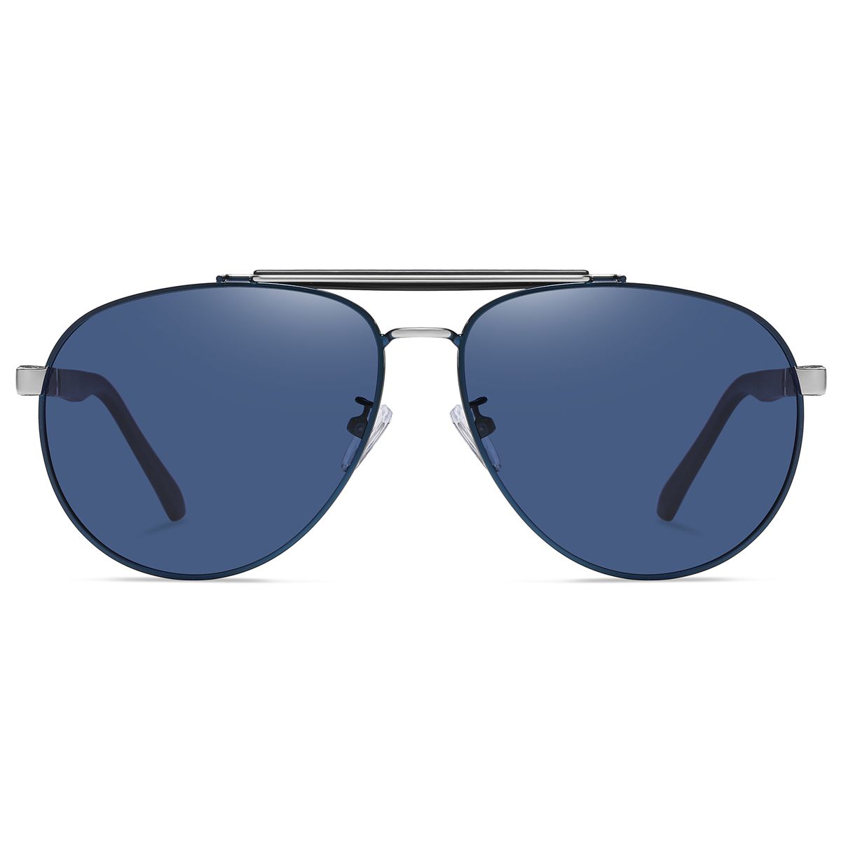 Men's Aviator Sunglasses Oversized Metal Frames Blue Lenses
