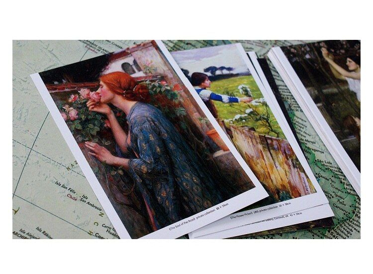 30 Pcs Set William Waterhouse Oil Painting Postcard INS