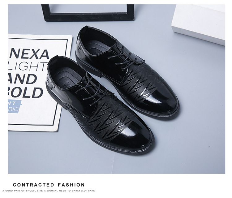 Cooperate Business Men's Leather Casual Shoes - Black