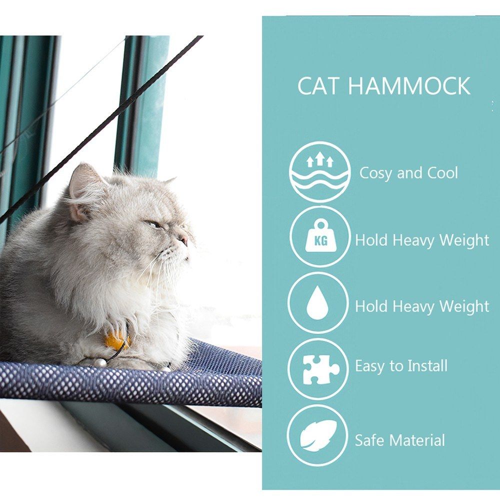 Cat Window Perch Hammock Bed Cooling Breathable Mesh Deck