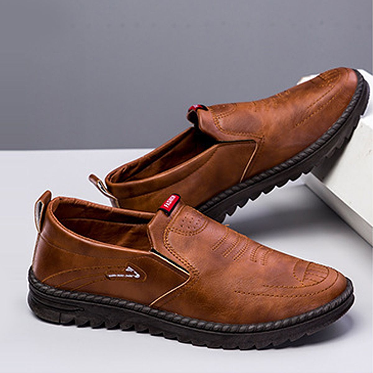 Men's Casual Shoes Soft Leather, Soft Sole, Breathable Shoes -Brown