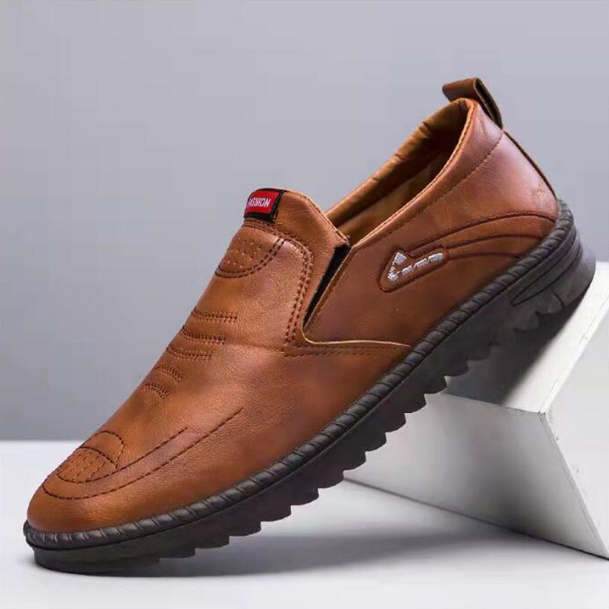 Men's Casual Shoes Soft Leather, Soft Sole, Breathable Shoes -Brown
