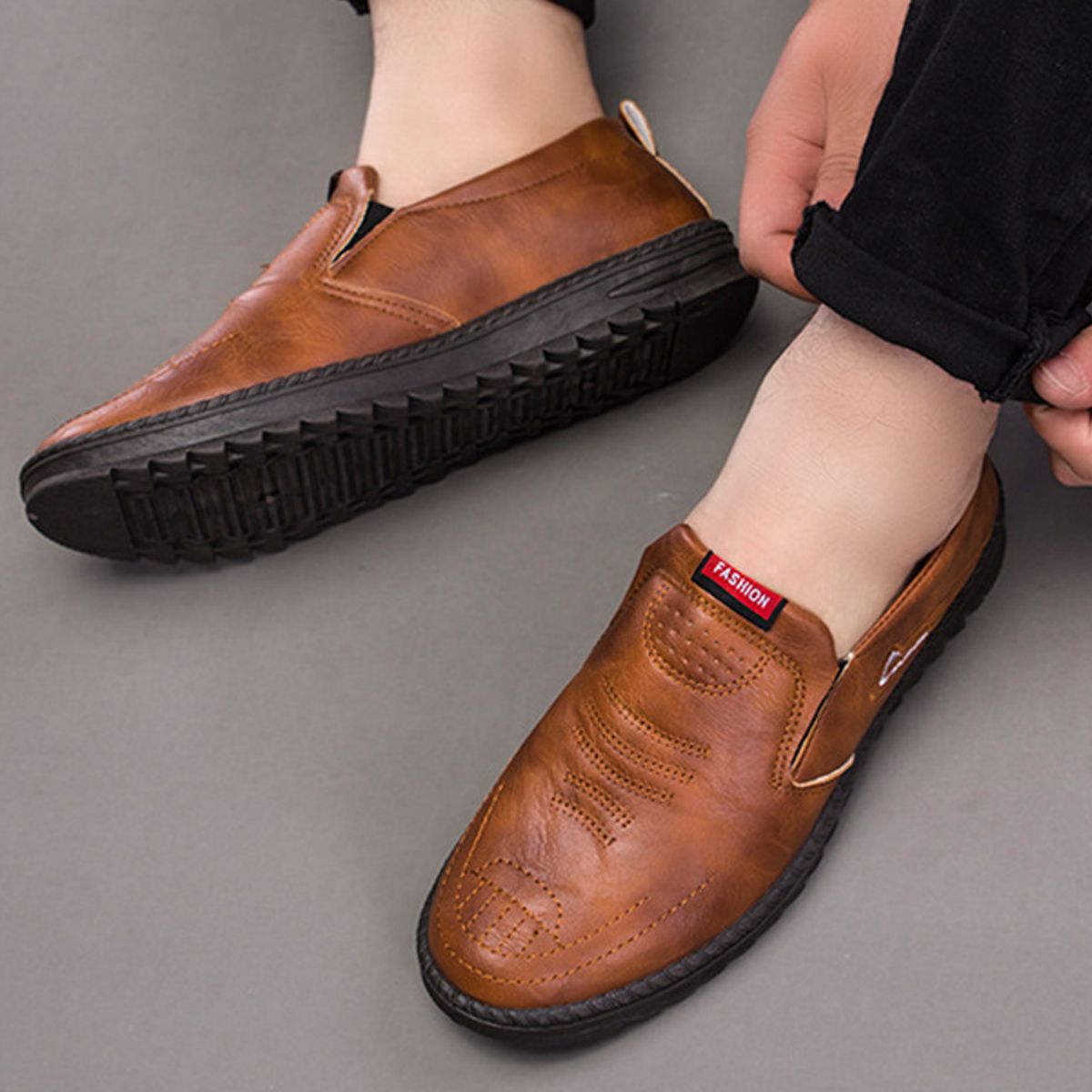 Men's Casual Shoes Soft Leather, Soft Sole, Breathable Shoes -Brown