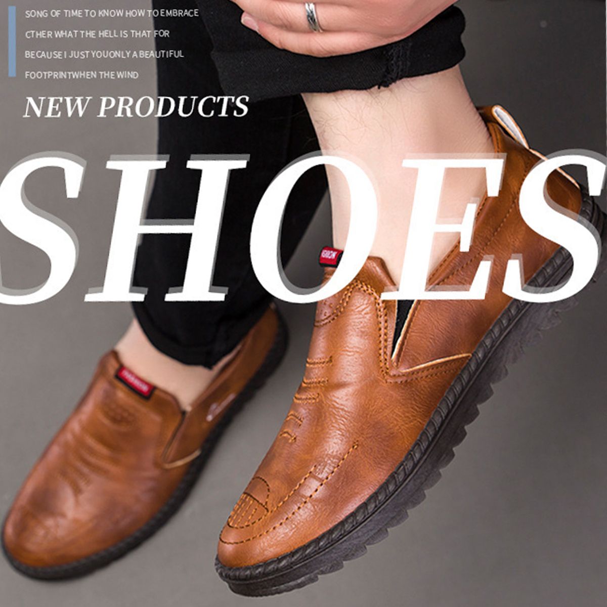 Men's Casual Shoes Soft Leather, Soft Sole, Breathable Shoes -Brown