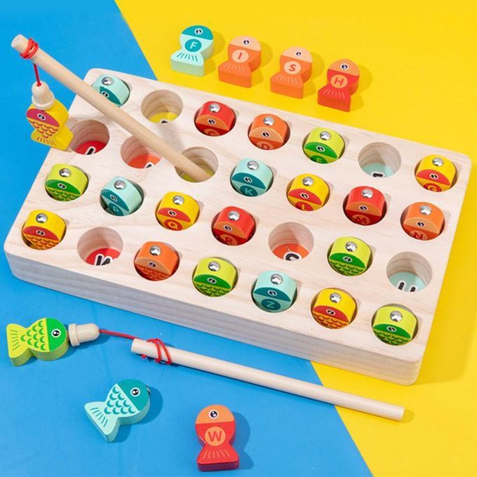 2 In 1 Magnetic Fishing Game Alphabet Number Sorting Puzzle-