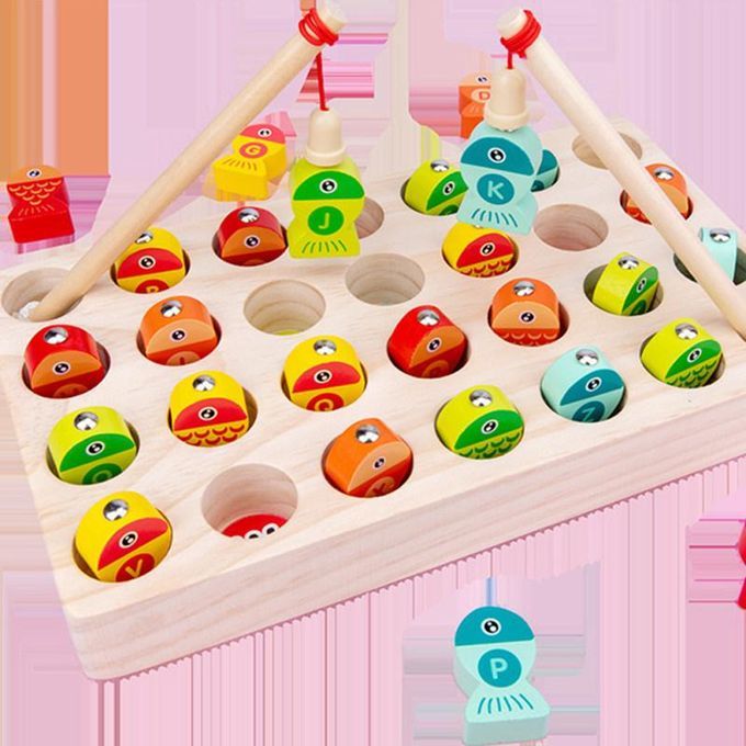 2 In 1 Magnetic Fishing Game Alphabet Number Sorting Puzzle-
