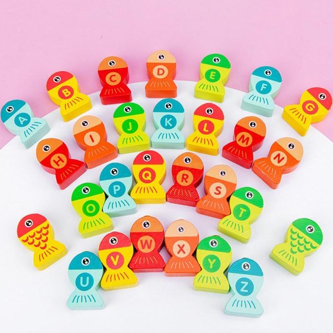 2 In 1 Magnetic Fishing Game Alphabet Number Sorting Puzzle-