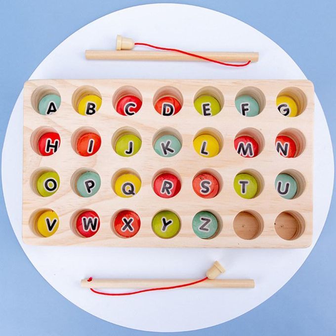 2 In 1 Magnetic Fishing Game Alphabet Number Sorting Puzzle-