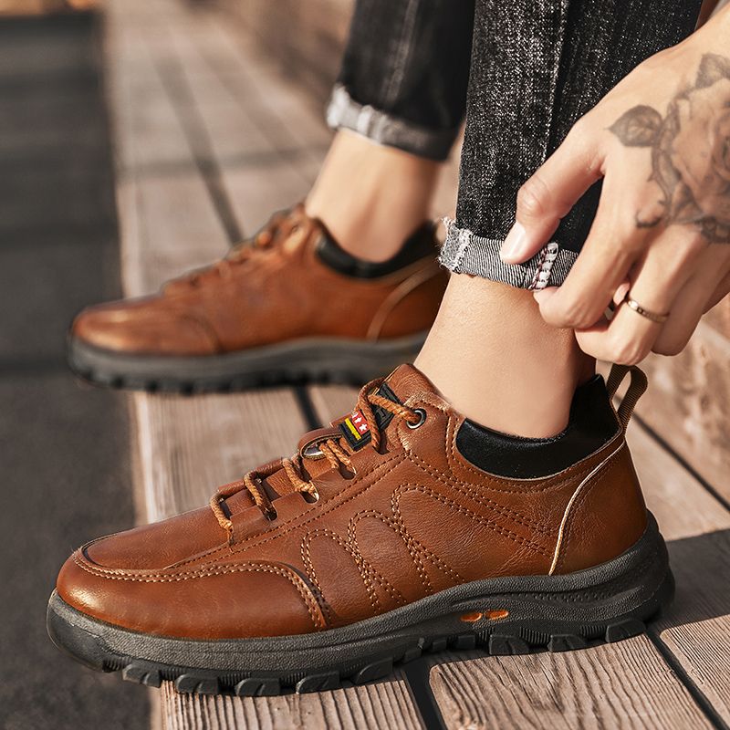 Men's Sneakers Canvas-BROWN