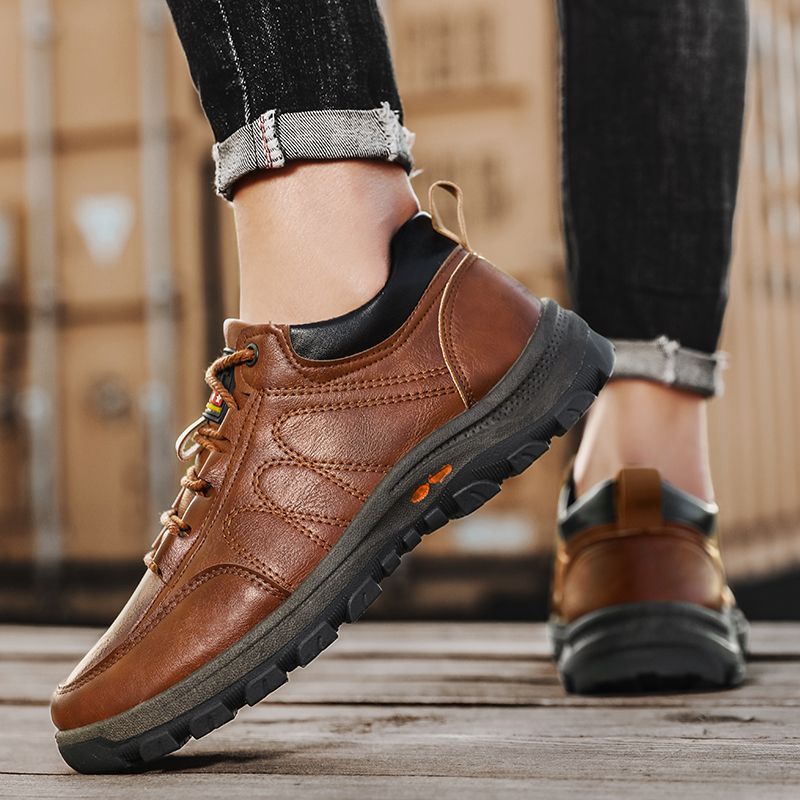 Men's Sneakers Canvas-BROWN