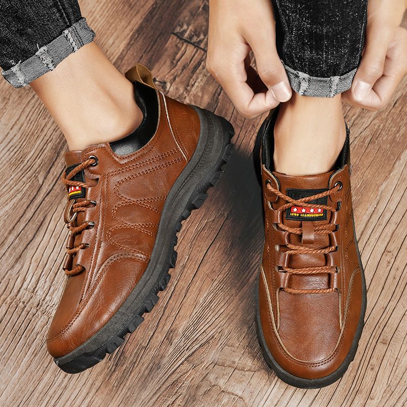 Men's Sneakers Canvas-BROWN