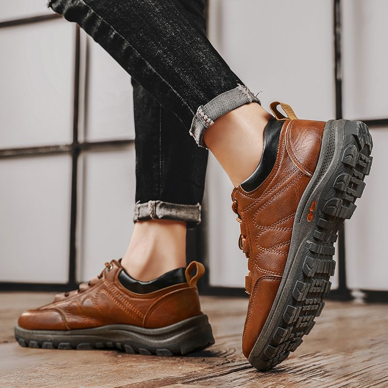 Men's Sneakers Canvas-BROWN