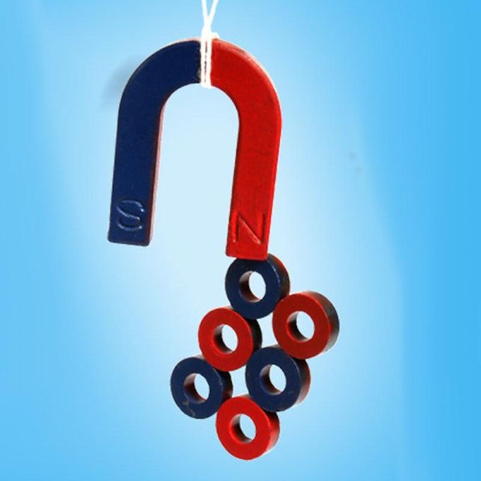 DIY Bar Ring Horseshoe Compass Magnets Set Science-