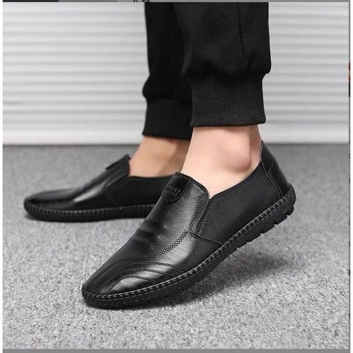 Executive Business Men Leather Loafer Shoes- Black