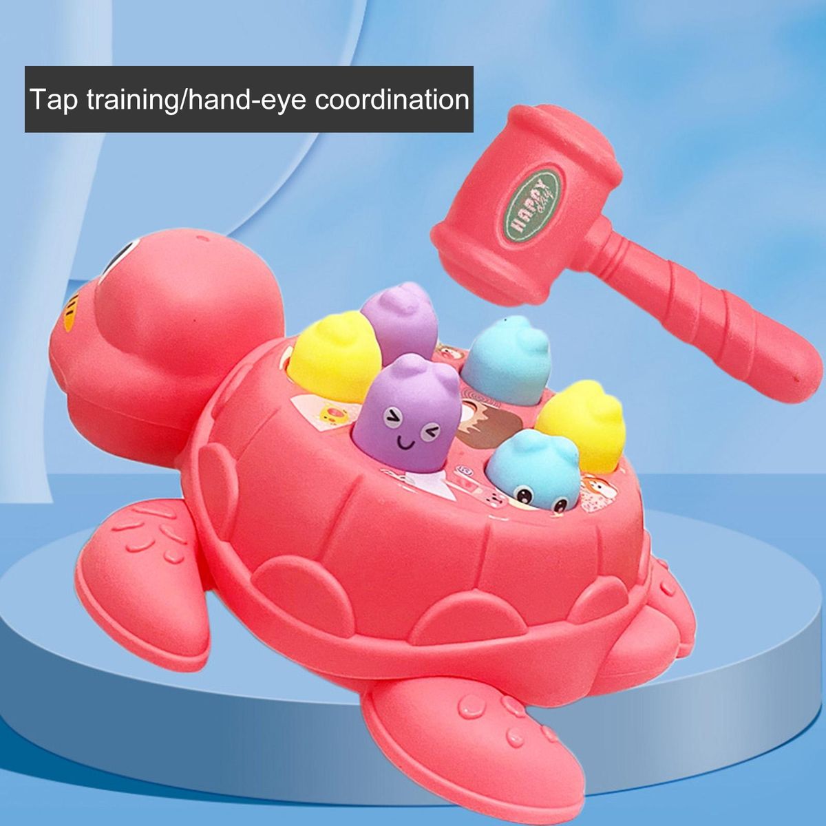 Whack A Mole Toy Early Learning Toddler Gopher Knock Toy with Hammer Red