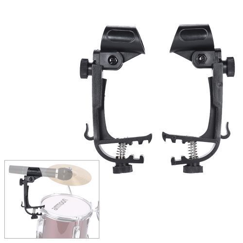 2pcs Drum Microphone Holder Clamp Clip On Drum Rim