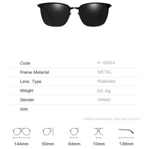 Men's Sunglasses Metal Polarized-black