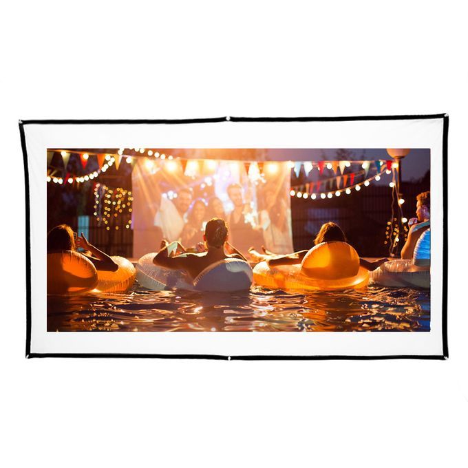H84 84'' Portable Projector Screen HD 16:9 White Dacron 84