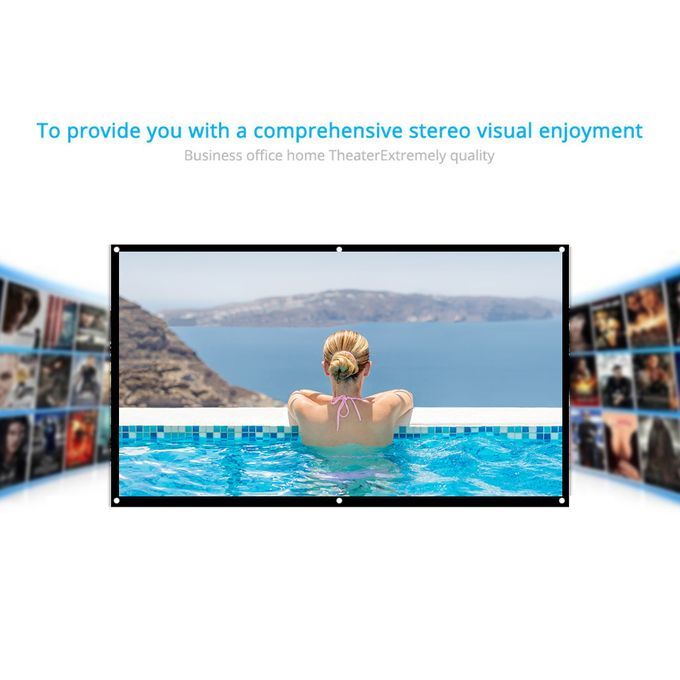 H84 84'' Portable Projector Screen HD 16:9 White Dacron 84
