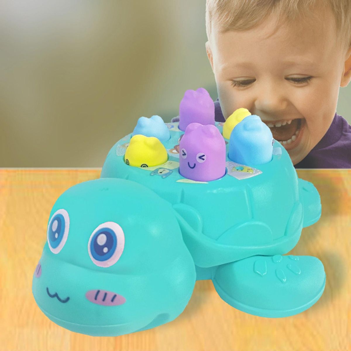 Whack A Mole Toy Early Learning Toddler Gopher Knock Toy with Hammer Green