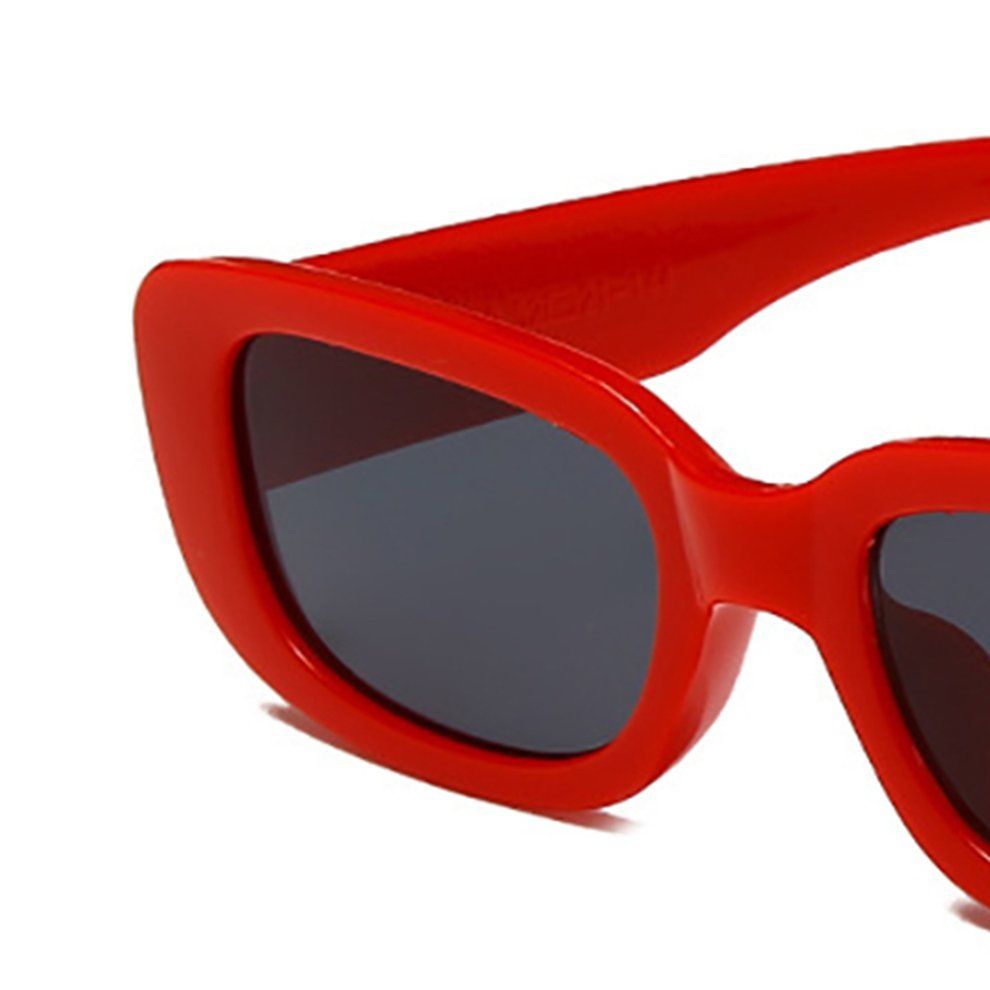 Portable Square Sungl Es Travel Re Tangle Small Vintage Retro Sungl Es-Red Frame Black Gray Film-144*145*40mm