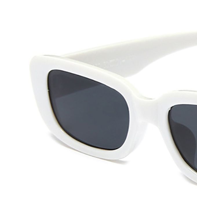 Portable Square Sungl Es Travel Re Tangle Small Vintage Retro Sungl Es-white Frame Black Gray Slices-144*145*40mm