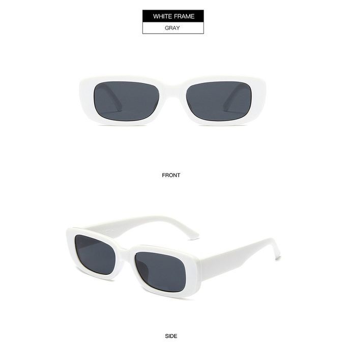 Portable Square Sungl Es Travel Re Tangle Small Vintage Retro Sungl Es-white Frame Black Gray Slices-144*145*40mm