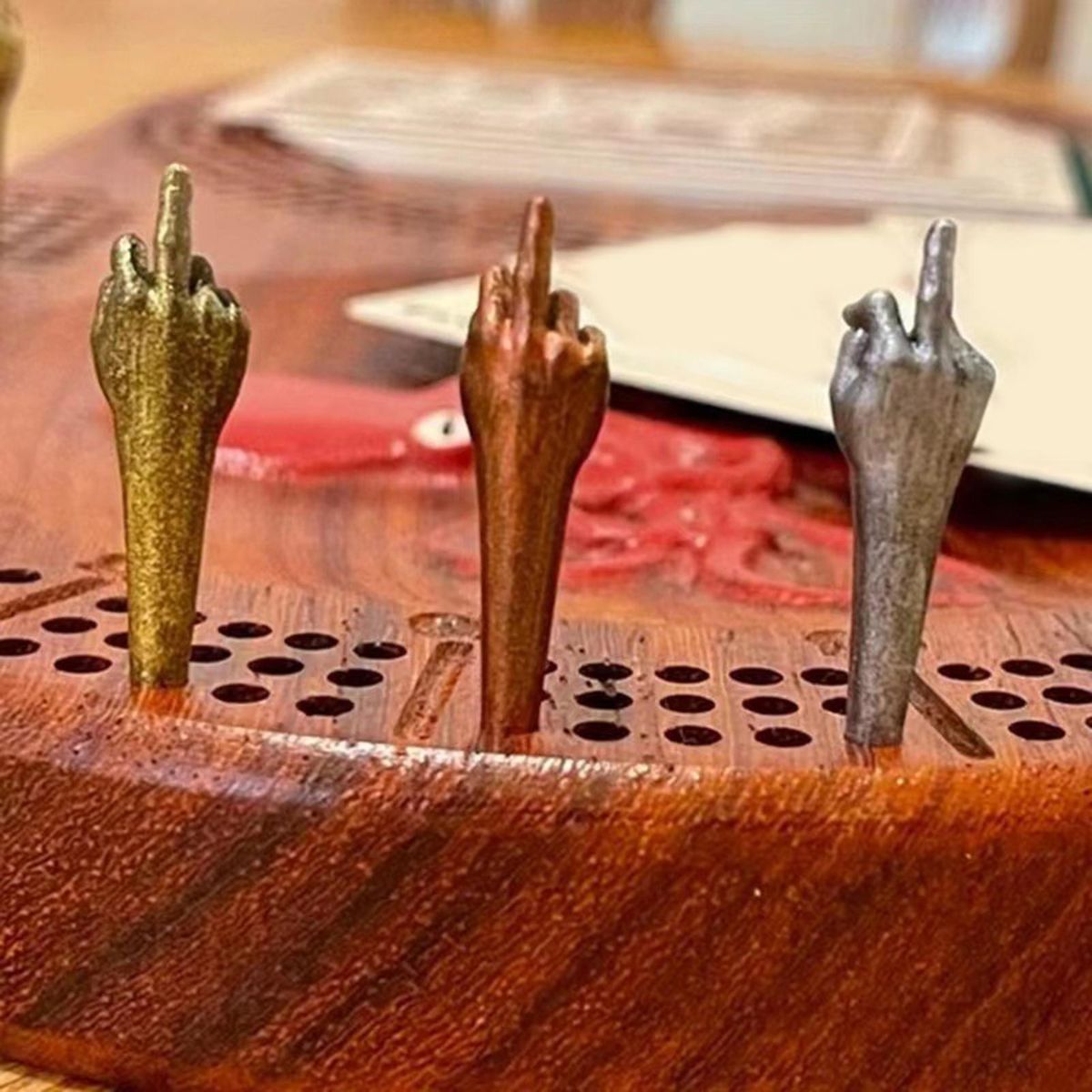 9Pcs Board Game Nails Desktop Card Game Nails Red