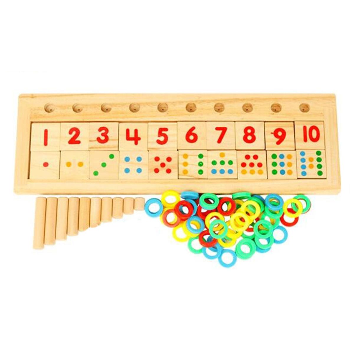 Wooden Math Game Board Number Puzzle Sorting Montessori Toys Educational Learning Tools for Kids Toddlers Preschoolers Early Education