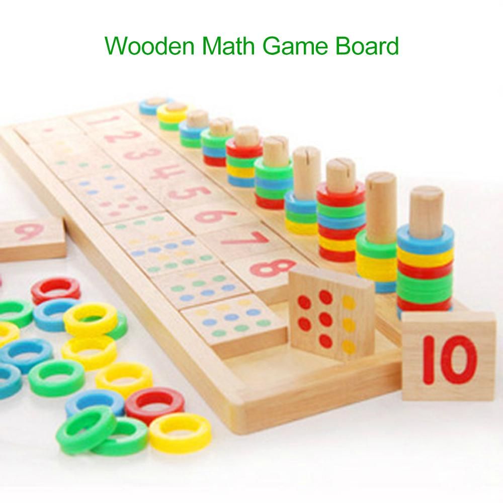 Wooden Math Game Board Number Puzzle Sorting Montessori Toys Educational Learning Tools for Kids Toddlers Preschoolers Early Education