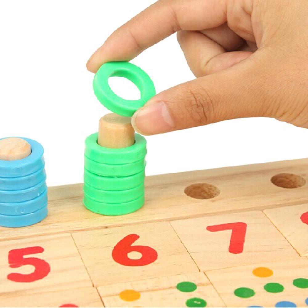 Wooden Math Game Board Number Puzzle Sorting Montessori Toys Educational Learning Tools for Kids Toddlers Preschoolers Early Education