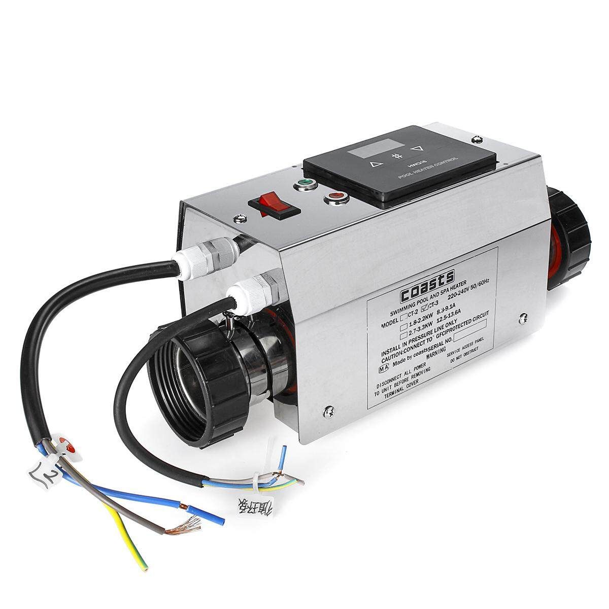 3KW Electric Water Heater Adjustable Thermostat For Swimming Pool SPA Hot Tub American